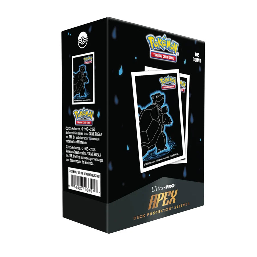 Tcg Ultra Pro: Neon Kanto 105ct APEX DECK PROTECTOR Sleeves Blastoise for Pokémon