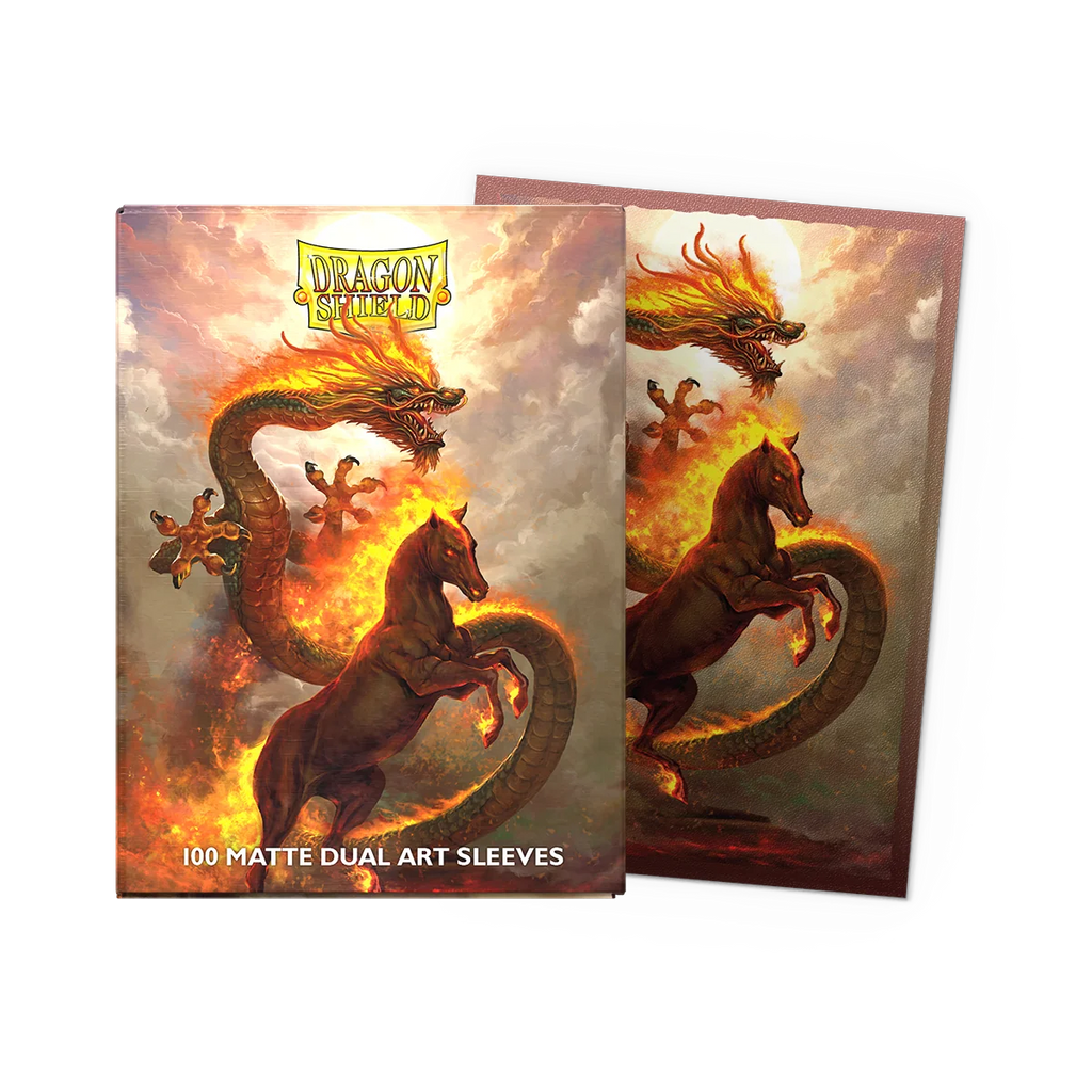 Dragon Shield Sleeves: Standard DUAL Matte Fire Horse 2026 Art Limited Edition 100 ct