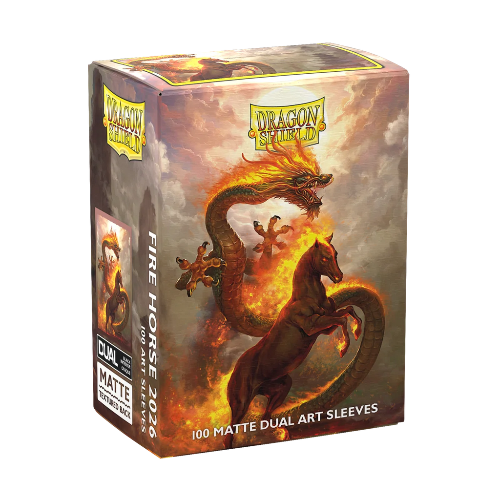 Dragon Shield Sleeves: Standard DUAL Matte Fire Horse 2026 Art Limited Edition 100 ct