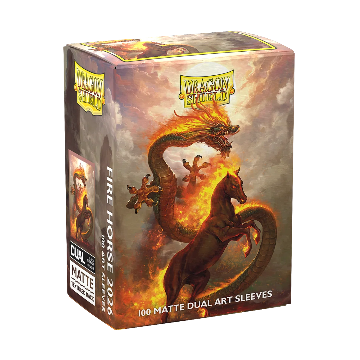 Dragon Shield Sleeves: Standard DUAL Matte Fire Horse 2026 Art Limited Edition 100 ct
