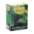 Dragon Shield Sleeves: Standard DUAL Matte Apple Green & Silver 100 ct