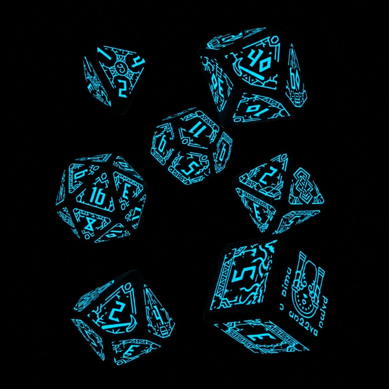 The Lord of the Rings: Moria Glow in the dark Dice Set