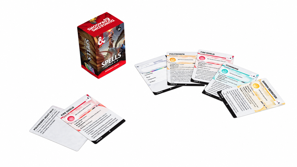 Trove Spells Levels 4–5 Reference Cards- Dungeons & Dragons