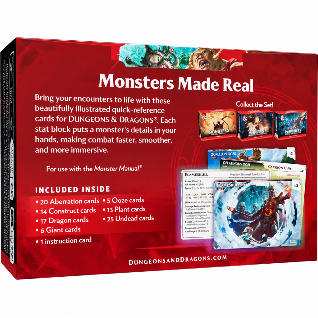 D&D 5E Reference Cards: Monsters - Fearsome & Ferocious