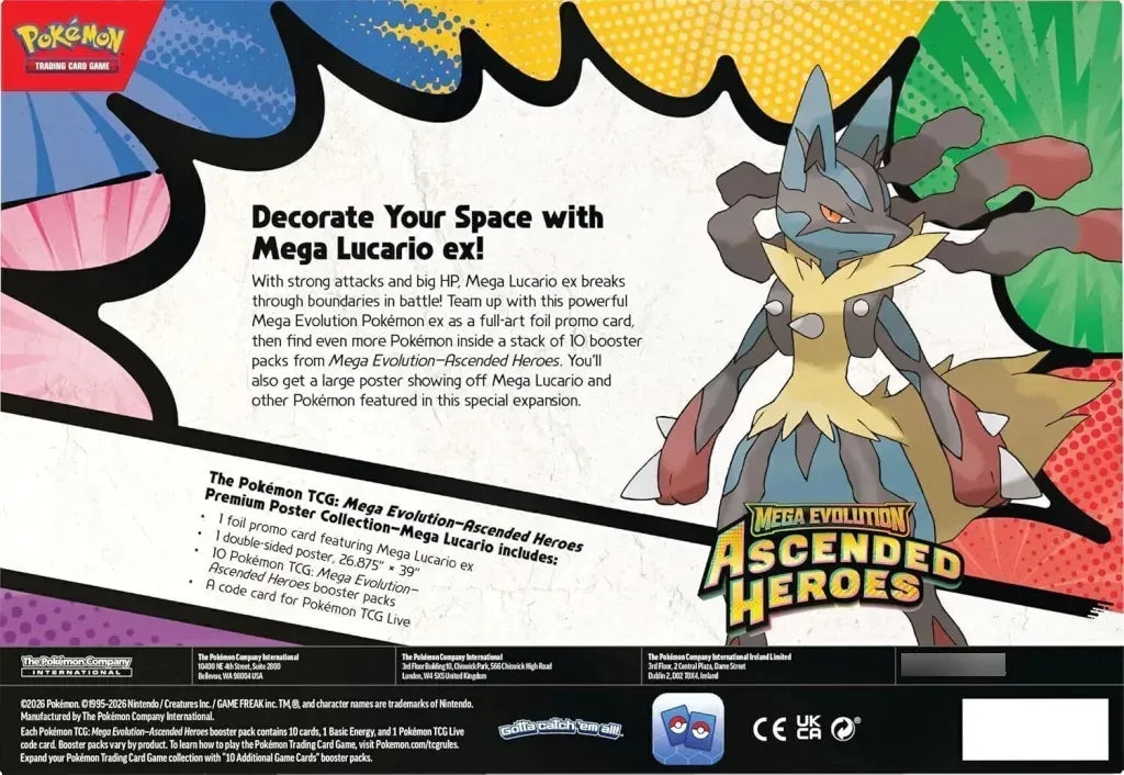 Tcg Pokemon: Premium Poster Collection Mega Lucario Ex