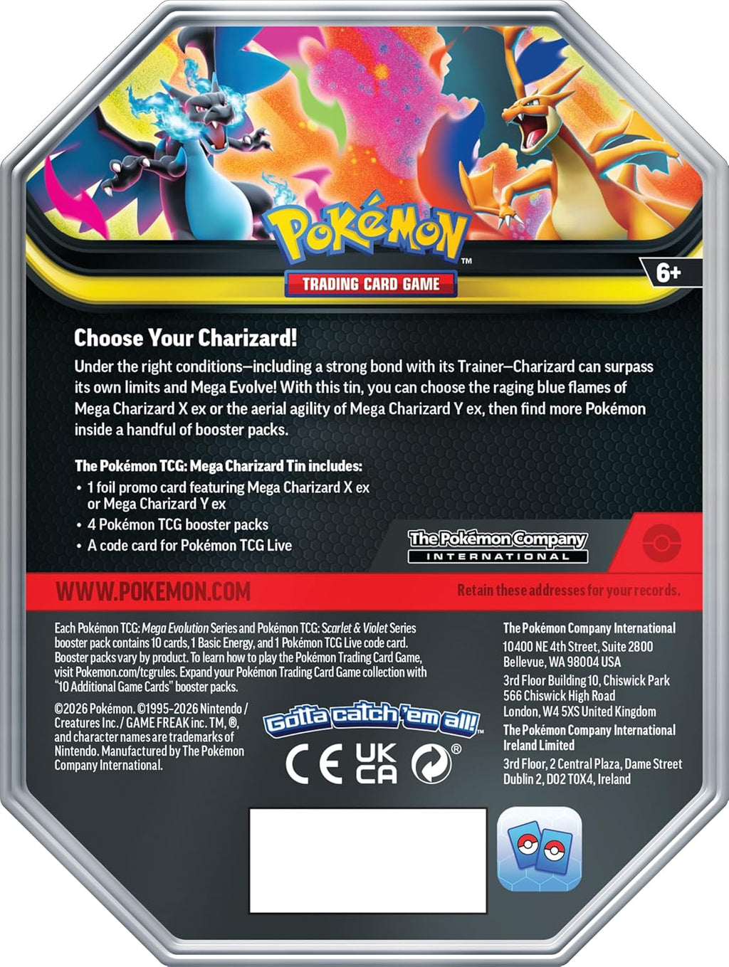 Tcg Pokemon Card Game: Mega Charizard X Tin