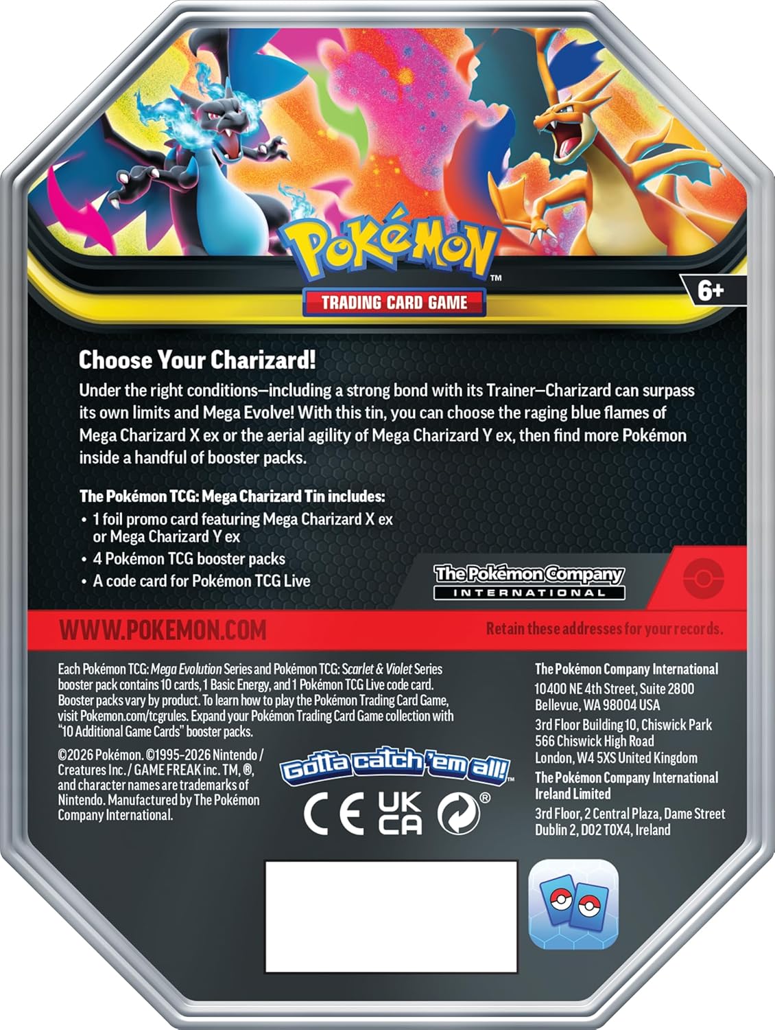 Tcg Pokemon Card Game: Mega Charizard X Tin