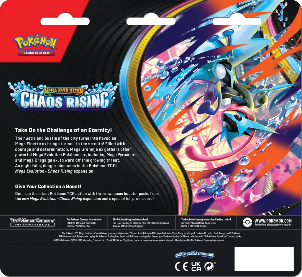 Tcg Pokemon: Mega Evolution Chaos Rising 3 Booster Blister
