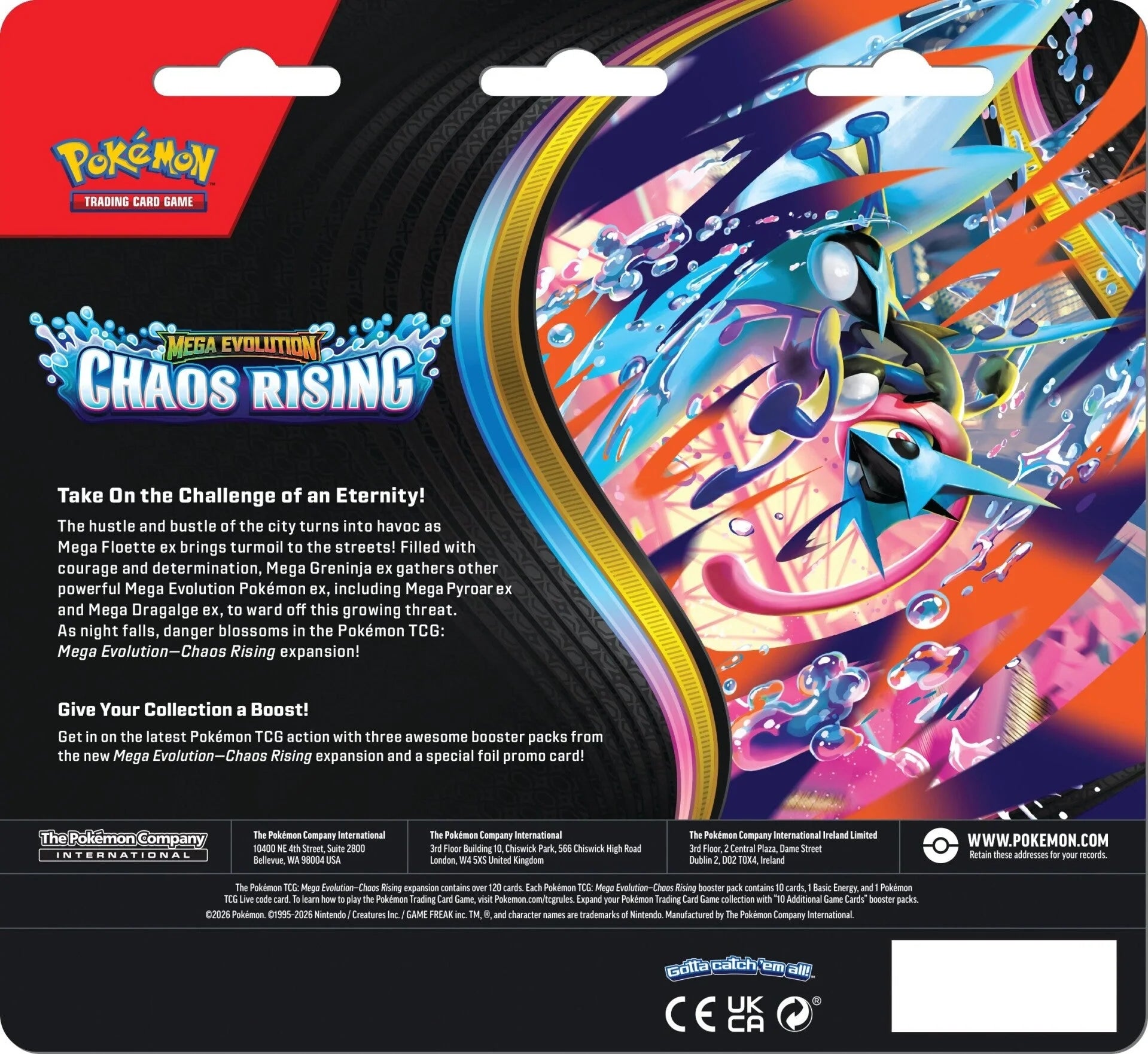 Tcg Pokemon: Mega Evolution Chaos Rising 3 Booster Blister