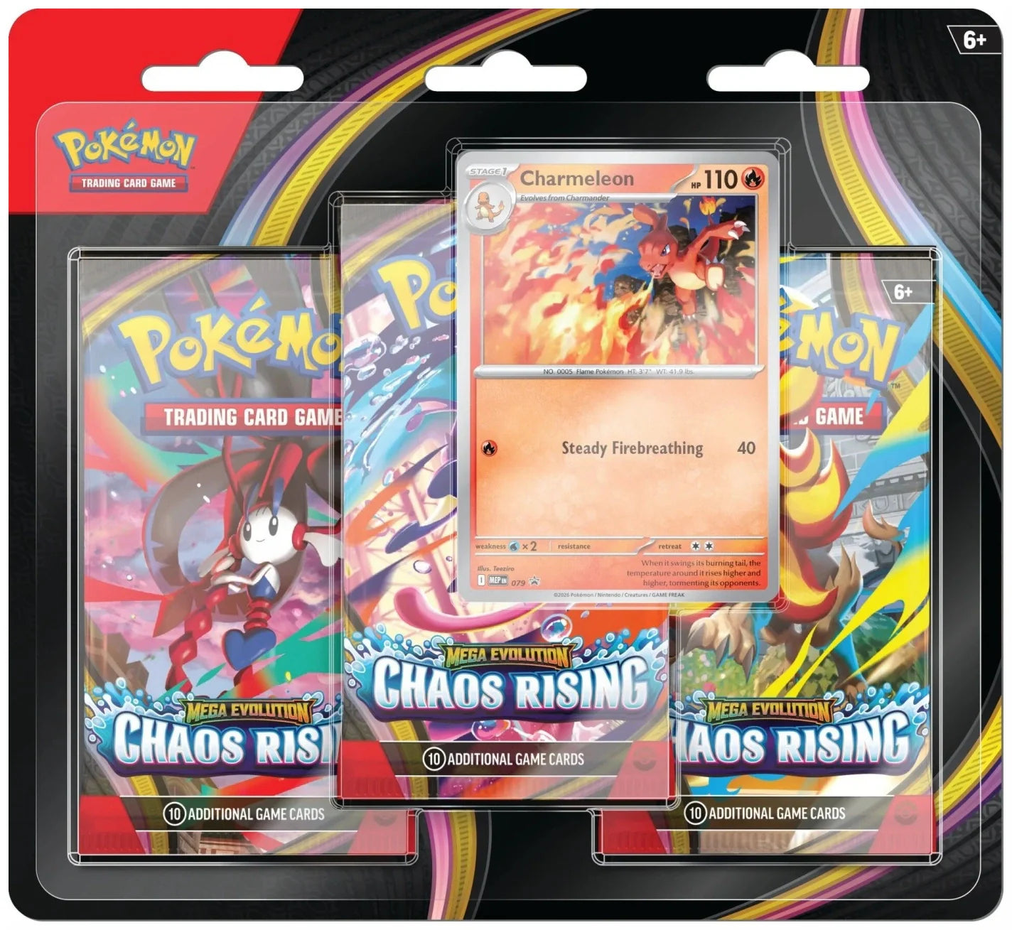 Tcg Pokemon: Mega Evolution Chaos Rising 3 Booster Blister