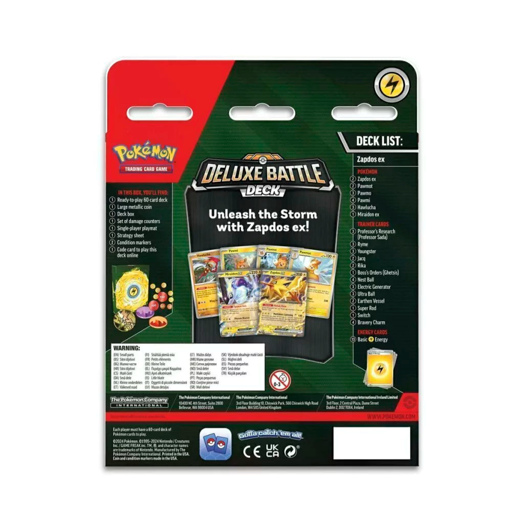 Tcg Pokemon: Zapdos ex Deluxe Battle Deck
