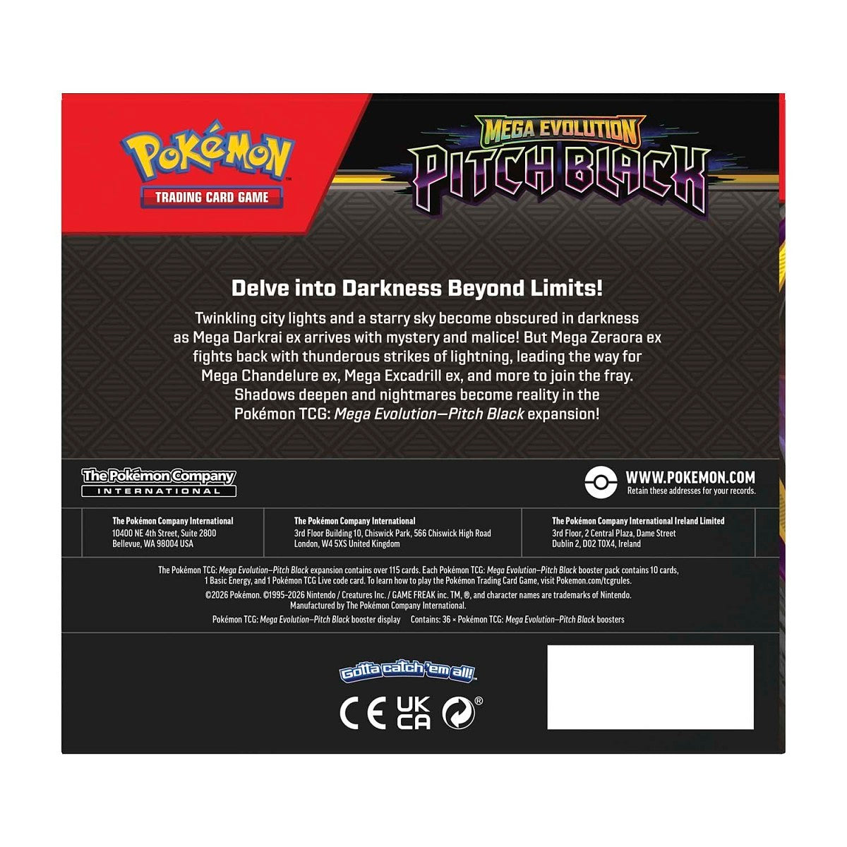 Tcg Pokemon: Mega Evolution Pitch Black Booster Box
