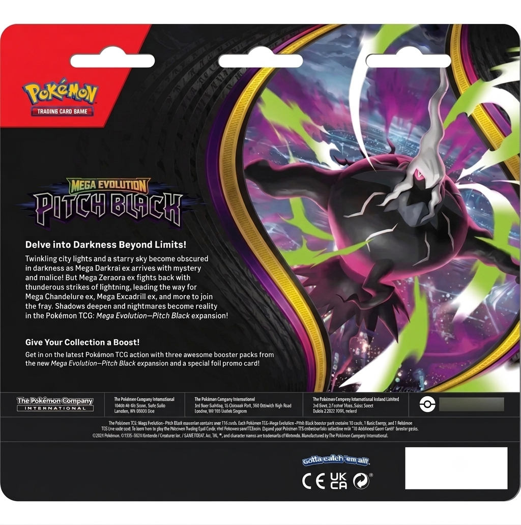 Pokemon TCG: Mega Evolution Pitch Black 3 Booster Blister