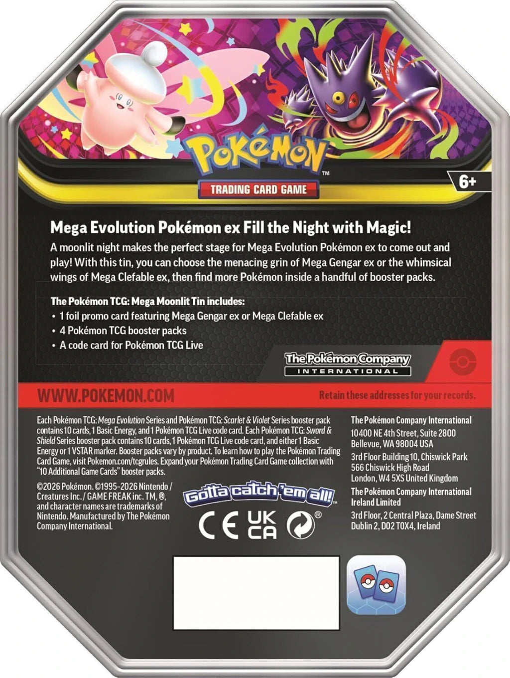 Pokemon TCG: Mega Moonlit Tin Mega Gengar ex Promo