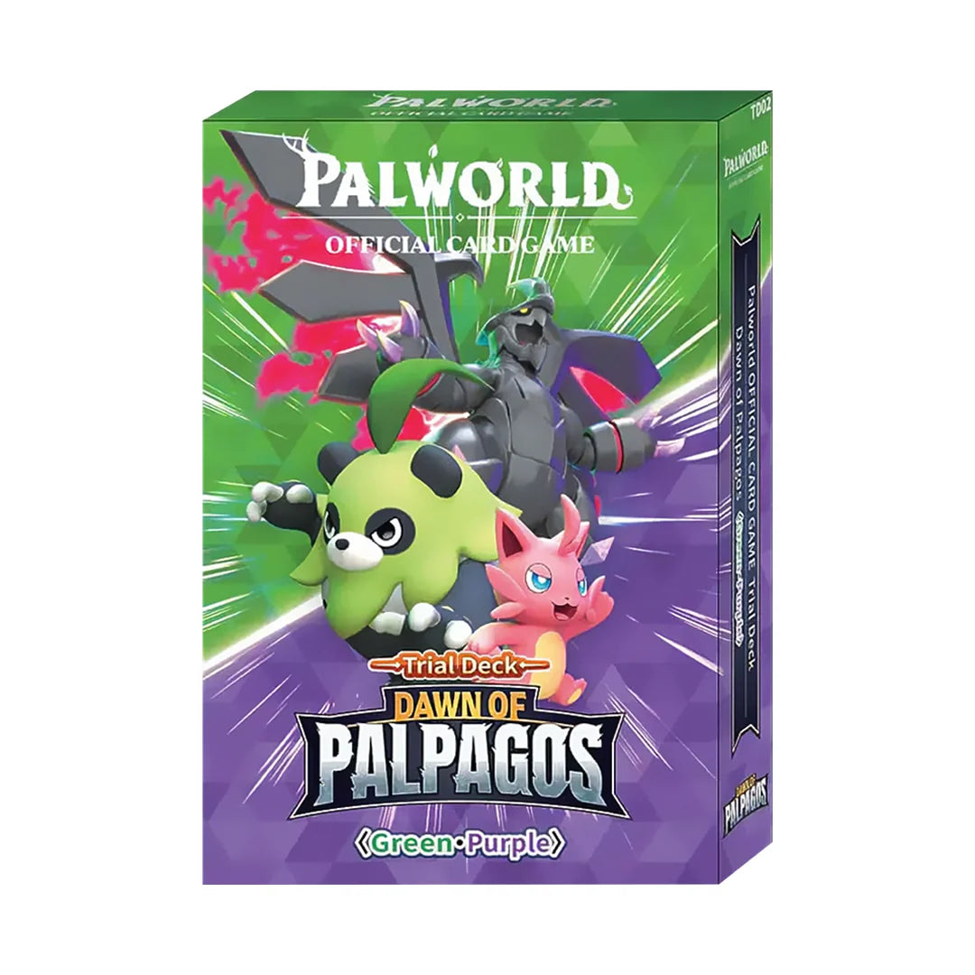 Palworld Official Card Game Dawn of Palpagos Green Purple Trial Deck