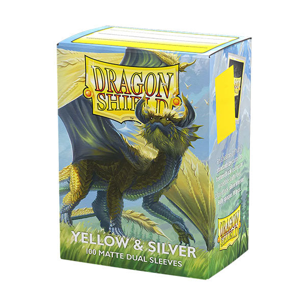 Dragon Shield Standard Size Sleeves DUAL Matte Yellow & Silver x100