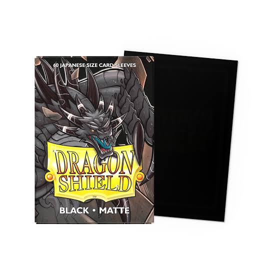 Dragon Shield Black Matte Sleeves Japanese Size x60